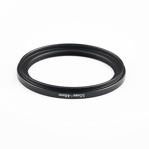 Image of 55mm to 46mm Step-Down Ring Filter Adapter,for All Brands UV ND CPL, Metal Ring Step-Down Rings Adapter Filter (55mm-46mm)
