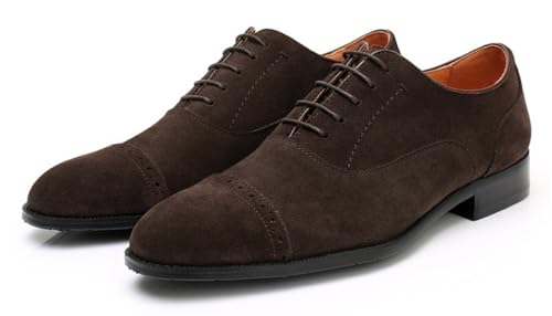 Santimon Mens Oxfords Dress Formal Shoes Genunie Leather Wingtips Brogues Oxford Fashion Business Casual Derby Modern Prom Wedding Suit Shoes Tuxedo Shoes for Men