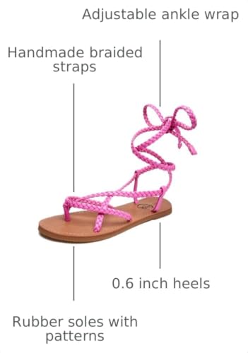 Image of Trary Sandals Women, Lace Up Sandals for Women, Sandals for Women Dressy Summer, Open Toe Gladiator Sandals, Flat Sandals for Women Dressy, Beach Sandals for Women, Summer Sandals for Women 2023