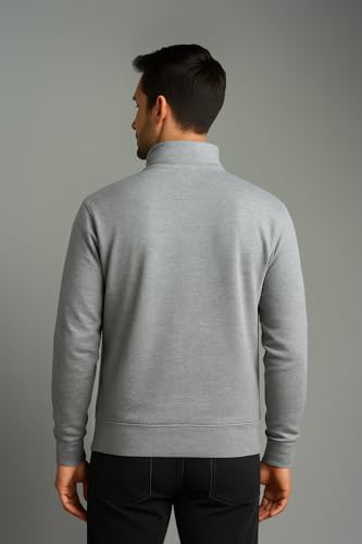 Image of Half Zipper Solid Sweatshirt for Men