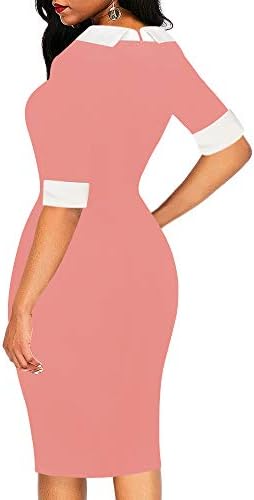 oxiuly Women's Retro Bodycon Knee-Length Formal Office Dresses Work Pencil Dress OX276