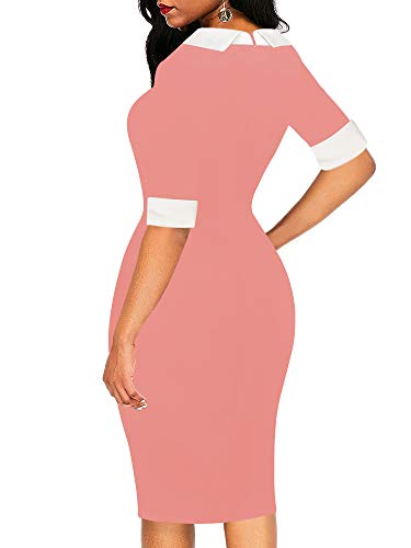oxiuly Women's Retro Bodycon Knee-Length Formal Office Dresses Work Pencil Dress OX276