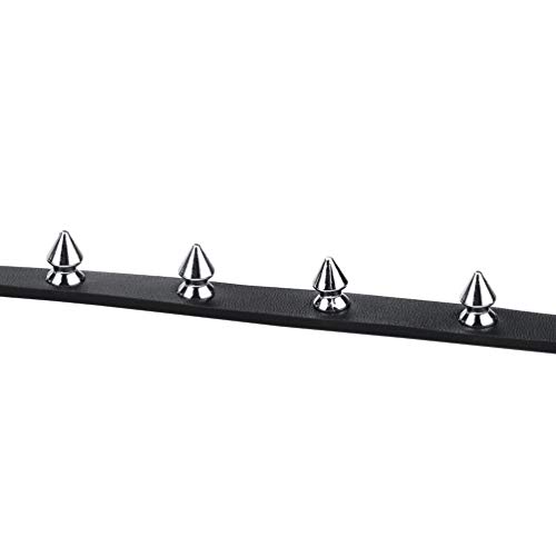 Spiked Choker, Goth Black Leather Choker Collar with Studded Spikes Punk Necklace for Men Women Cosplay Accessory3