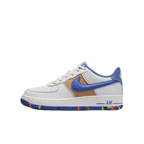 Nike Air Force 1 LV8 Big Kids' Shoes (HJ9231-025, Photon Dust/Volt/Total Orange/Astronomy Blue) Size 6.5
