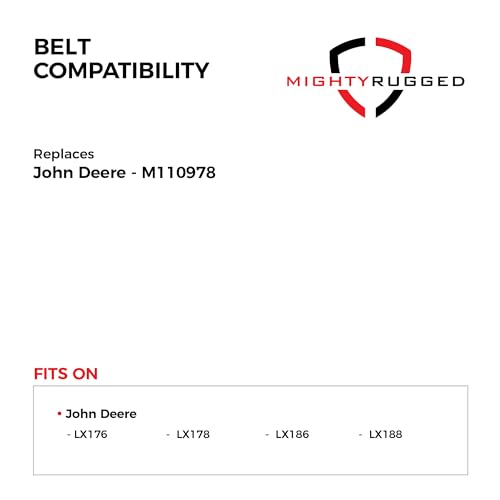 Image of M110978 John Deere Drive Belt Replacement - Belt Length 102 inch - Heavy-Duty, Durable, Aramid Cord Drive Belt for John Deere LX176, LX178, LX186, LX188