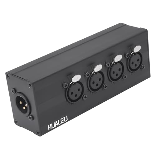 HUALEU 3Pin XLR 1 Male to 4 Female Splitter,4WAY XLR Four-Input and one-Output Parallel Connection...