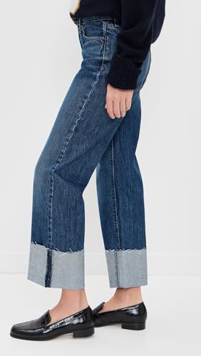 Women's Cuffed Mid Rise Straight Jeans4