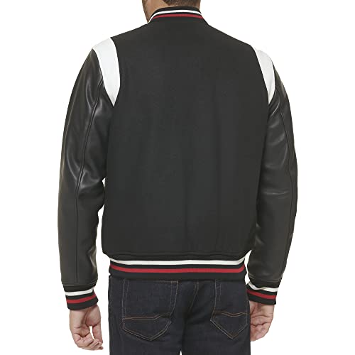 Tommy Hilfiger Men's Mixed Media Varsity Bomber Jacket4