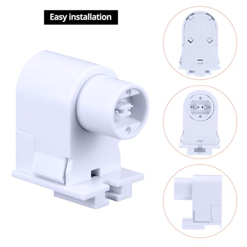QWORK R17D/HO Tombstone Base Holder Socket Connector, 5 Pairs - T8/T10/T12 LED Light Replacement Adaptors, Unshunted, Push Fit by QWORK - Image 3