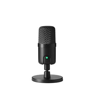 Amazon Basics Mini-USB-Kondensatormikrofon für Streaming, Gaming, Podcasting, mit Cardioid-Tonabnehmer, 5.8 x 3.4 inches, schwarz