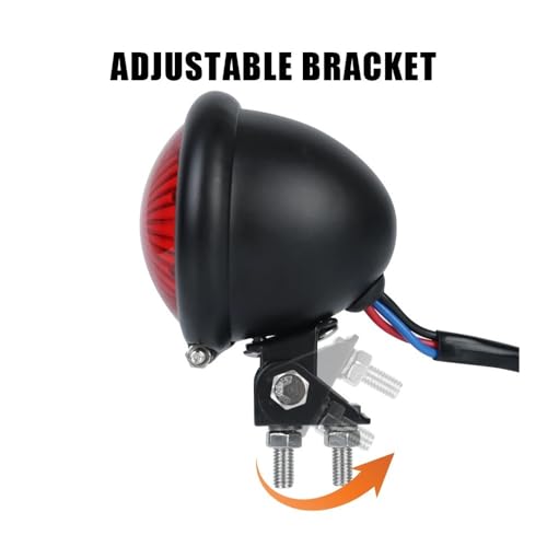 Feu arrière de moto 12V universel chopper bobber avec feu de stop intégré noir - 5