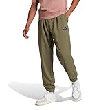 Adidas Mens Essentials Small Logo Stanford Sportswear Pants, Olive Strata/Black, Large