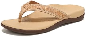 Vionic Women's Tide II Toe Post Sandal - Supportive Ladies Flip Flops That Include Three-Zone Comfort with Orthotic Insole Arch Support