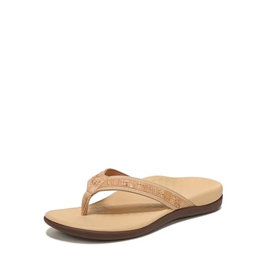 Vionic Tide II - Women's Leather Orthotic Sandals - Ortha Gold Cork - 8 Medium