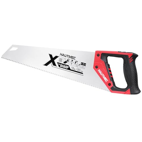 HAUTMEC X-Sharp HT0151-UK Scie à main 45,7 cm 7 TPI / 8 PPI Coupe universelle, avec poignée confortable, pour travail du bois professionnel intensif
