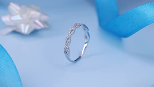 Dazzlingrock Collection 0.20 cttw Round White Diamond Infinity Crossover Swirl Wedding Band Ring for Women in 10K Solid Gold2