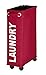 Produktbild WENKO Wäschesammler Corno rot, Wäschekorb extra schmal für kleine Nischen, Wäschetonne mit Rollen, Wäschetruhe mit Griff, 100% Polyester, Fassungsvermögen 43 L, 18,5 x 60 x 40 cm