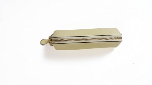 Image of Cockatoo Genuine Leather Pencil Pouch, Accessories holder, Stationery Bag, Zippered Pen Case for Work & Office (Anise Flower)