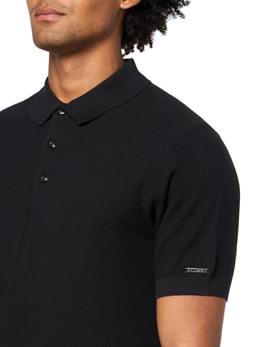 KARL LAGERFELD Men's Knit Collared Short Sleeve Polo3