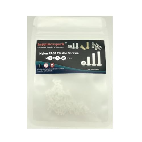 Vis métriques M2X5 en nylon de haute pureté PA66 pour assemblages de précision mécanique blanche