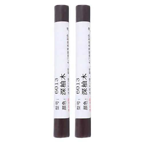 Pennarelli per ritocchi per mobili, 2 pezzi, per riparazione pavimenti e graffi, 2 pezzi, in legno composito, Repa L, kit compatto per porte in legno, armadi, bianco avorio (teak scuro)