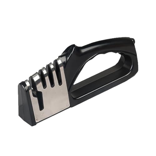 Affilacoltelli 4-in- 1 accessori per coltelli e forbice strumento: Affilatore portatile a 4 stadi con gradini in ceramica e acciaio per affilare e lama polacca, forbici