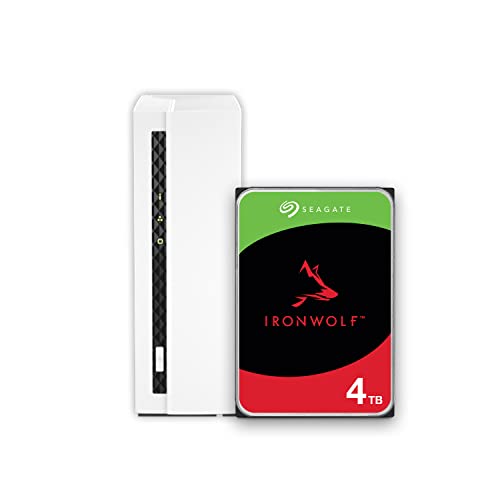 Image of QNAP 1 Bay Home NAS with 4TB Storage Capacity, Preconfigured Seagate IronWolf Drive Bundle, with 1GbE Ports (TS-133-14ST-US)