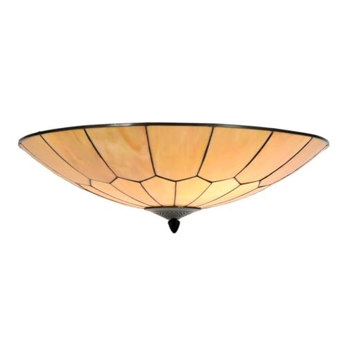 Plafonnier Tiffany Amber Sky grand format verre ambré luminaire Art Deco Trade