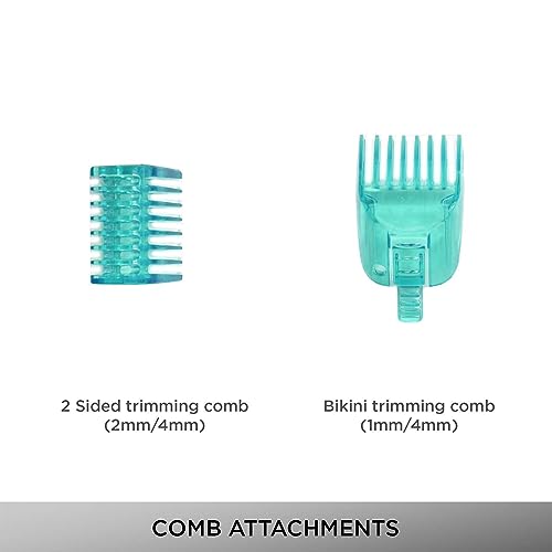 Vega Silk Touch Trimmer with Bikini Head, 2 sided Trimming Head with 2 Comb Attachement Battery Operated for Eyebrow, Underarms & Bikini Trimmer for Women, (VHBT-01) - Image 4