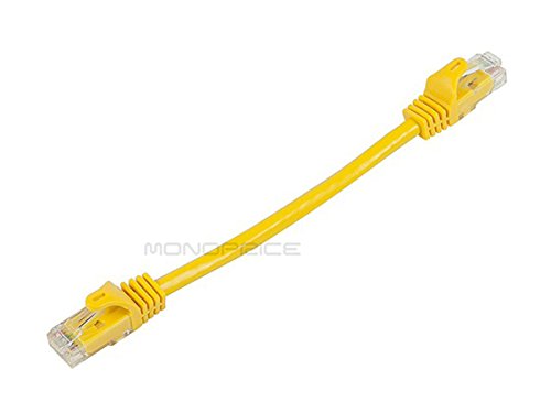 Monoprice 109839 Flexboot Cat6 Ethernet Patch Cable - Network Internet Cord - Rj45, Stranded, 550Mhz, Utp, Pure Bare Copper Wire, 24Awg, 0.5Ft, Yellow #TOP1