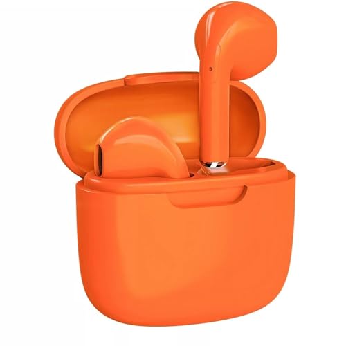 LUPO Wireless Earbuds Bluetooth in Ear Headphones, Noise Cancelling Mic, 48H Playtime TWS Bluetooth 5.0, Charging Case, In-Ear buds, IPX6 Sweatproof with built-in Mic for iPhone/Android - ORANGE