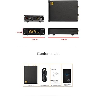 Topping D10s HiFi USB DAC - ES9038Q2M DAC XMOS XU208 PCM384kHz DSD256 Hi-Res Audio Desktop Decoder for PC Black