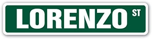 Cortan360 Lorenzo - Letrero de calle para niños, para interiores y exteriores, 8 pulgadas de ancho
