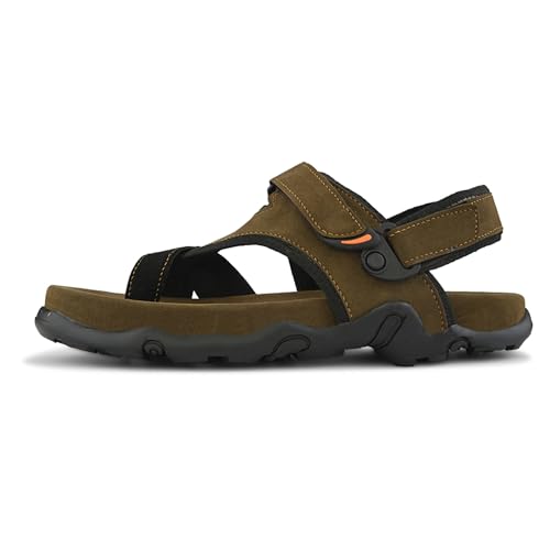 Image of Centrino Men's Sandals | Stylish Strap Sandal with Grip Insole | Adjustable Velcro Strap | Cushioned Footbed | Rubber Sole| Comfortable Casual Footwear for Office, Travel & Walking (9584)