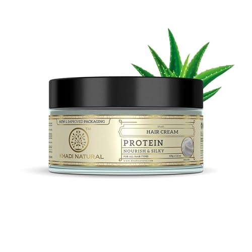 Khadi Natural Protein Hair Cream | Nourishes for Soft, Silky and Shiny Hair | Paraben, SLS Free | Suitable for All Hair Types | 150gm