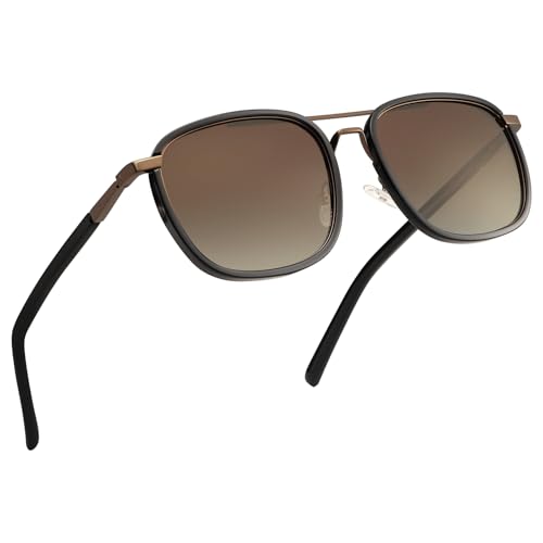 Dollger Polarized Trendy Sunglasses for Men Women Square Aviator UV Protection Lightweight Oversized Metal Sun Glassses2