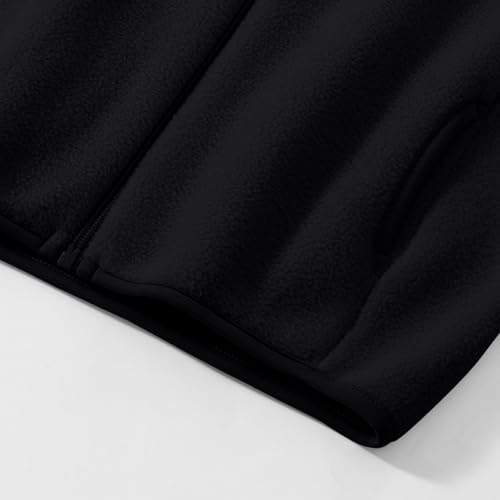 Kids Girls Boys Fleece Jacket Windproof Solid Full-Zip Stand Collar Outerwear Warm Thick Coat with Pocket2