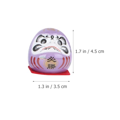 Amosfun 5Pcs Mini Daruma feng Shui Decor Japanese Daruma Ceramics Daruma Dolls Miniature for Home Table Desktop Car Interior Christmas New Year Decoration