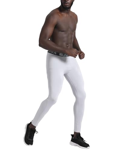 Image of BUYJYA 3 Pack Men's Compression Pants Running Tights Workout Leggings Athletic Cool Dry Yoga Gym Clothes Gift
