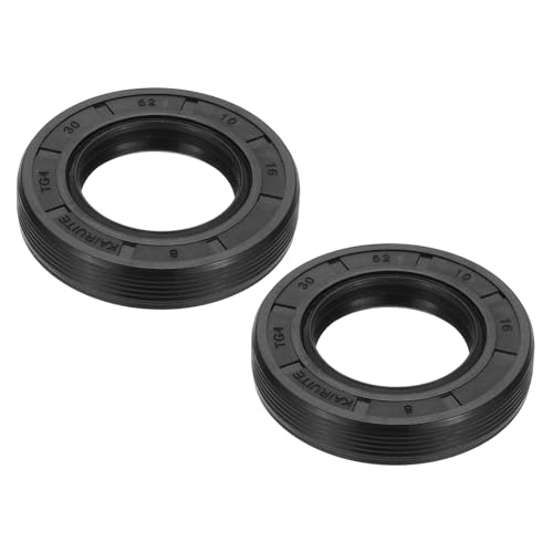 PATIKIL EU Radial Shaft Seal, 2 Pcs 30mm x 52mm x 10mm Nitrile Rubber TG4 Oil Seal for Bearing Shaft Oil Pumps Engines, Black