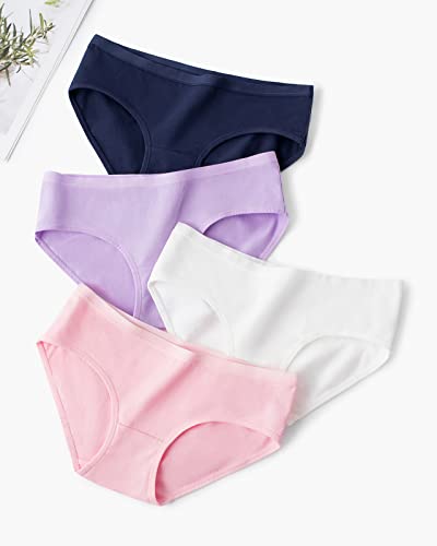 Adorel Teen Girls Underwear Cotton Panties Briefs Solid Color Pack of 8