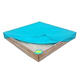 Arenero con cubierta de lona, de madera cuadrada muy resistente, marca MASGAMES