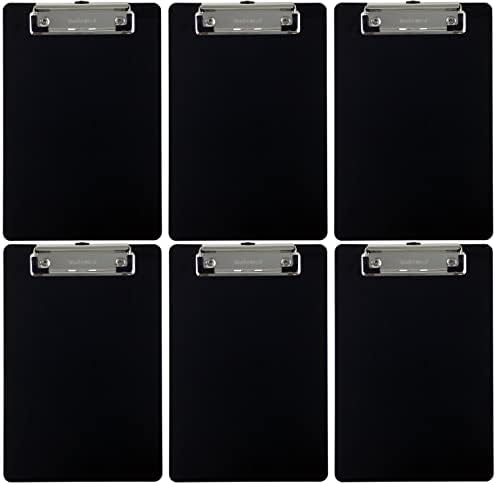 Trade Quest Mini Clipboards - Pack Of 6 Small 5x7 Inch Clipboards With Pen Holder