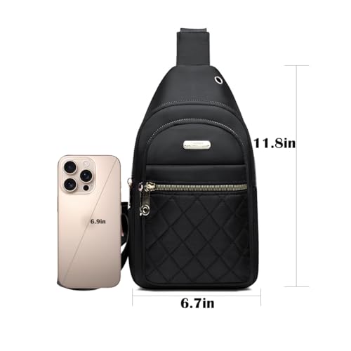Mochila bandolera pequeña para senderismo y viaje negra miniatura 3