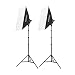 Fovitec - 2-Light 2000W Fluorescent Lighting Kit for Photo & Video with 20"x28" Softboxes & Stands
