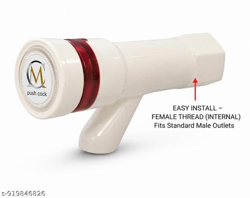 Image of PVC Push Cock Tap with Female Thread for Water Cooler, Kitchen & Bathroom | Durable Leak-Resistant Plastic Fauce (Pack of 6)