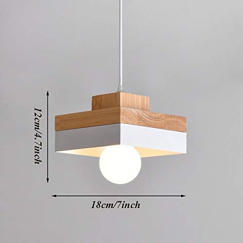 Lámpara de noche de madera cuadrada individual para comedor y dormitorio moderno 4
