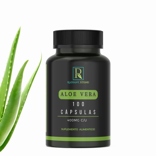 Vitamínicos, Capsulas de Aloe Vera | Pulpa de Sabila en Cápsulas | Radiant Xtend | Aloe Vera Gel | 100 Cápsulas |