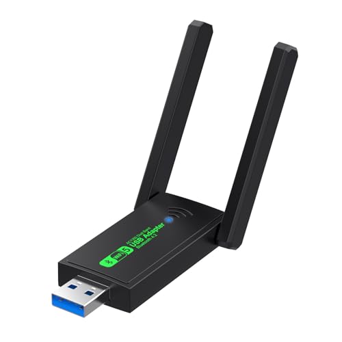 USB Bluetooth WiFi Adapter,600Mbps WiFi USB 3.0 Dual Band 5G/2.4G, Dual 2dBi Antennas, Supports Windows11/10/8/7, Wireless Adapter for Desktop Computer Network Adapters