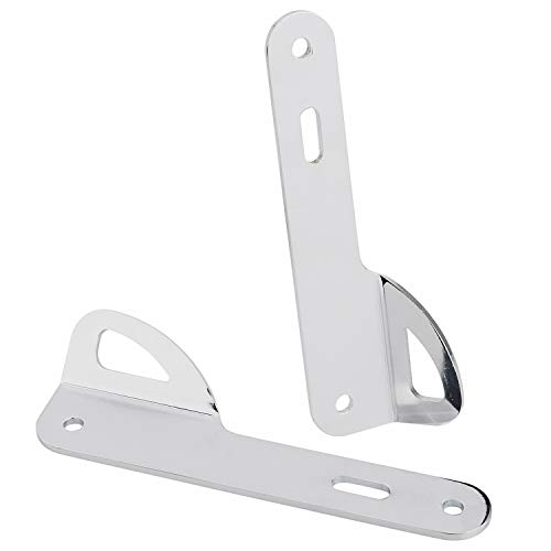 YDLMT 1 Pair Chrome Front Fork Teardrop Tie-Down Brackets and Hardware Kit Compatible with 1993-2023 Harley Touring Road King Street Glide Electra Glide Road Glide